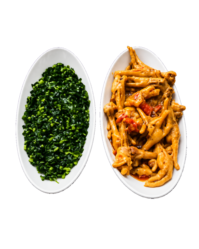 Signature plated dishes on oval platters